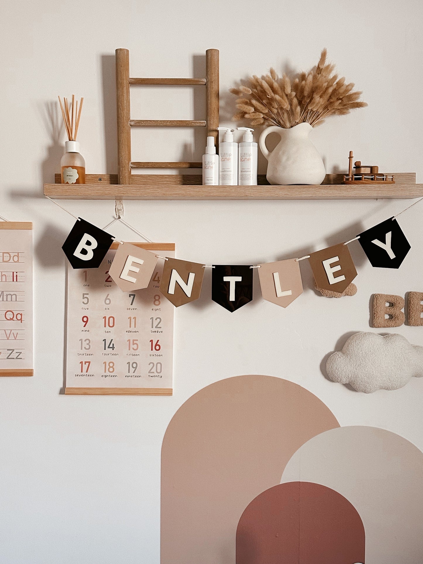 Faux Stitched Acrylic Name Bunting