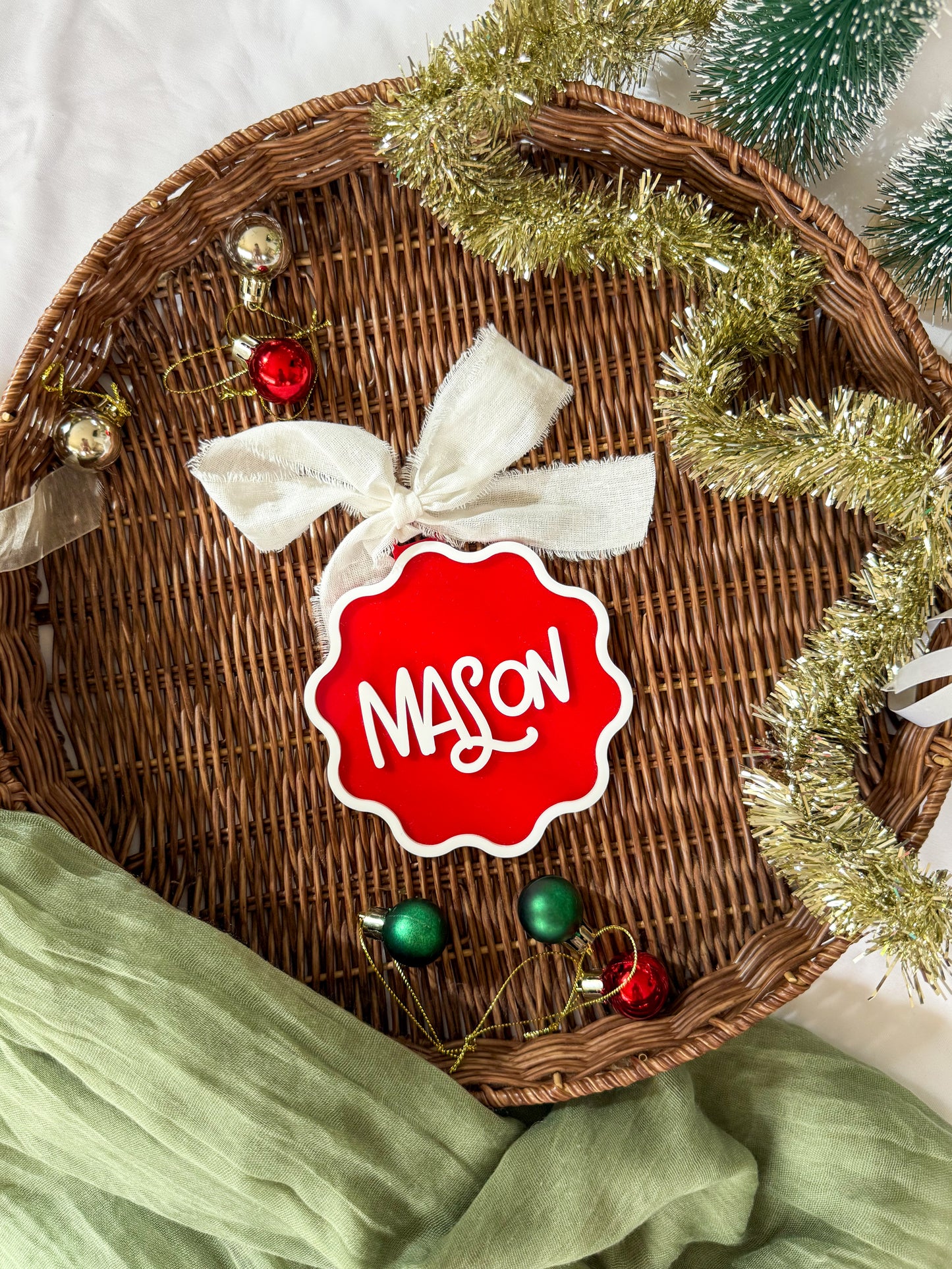 Personalised Wavy Christmas Tag