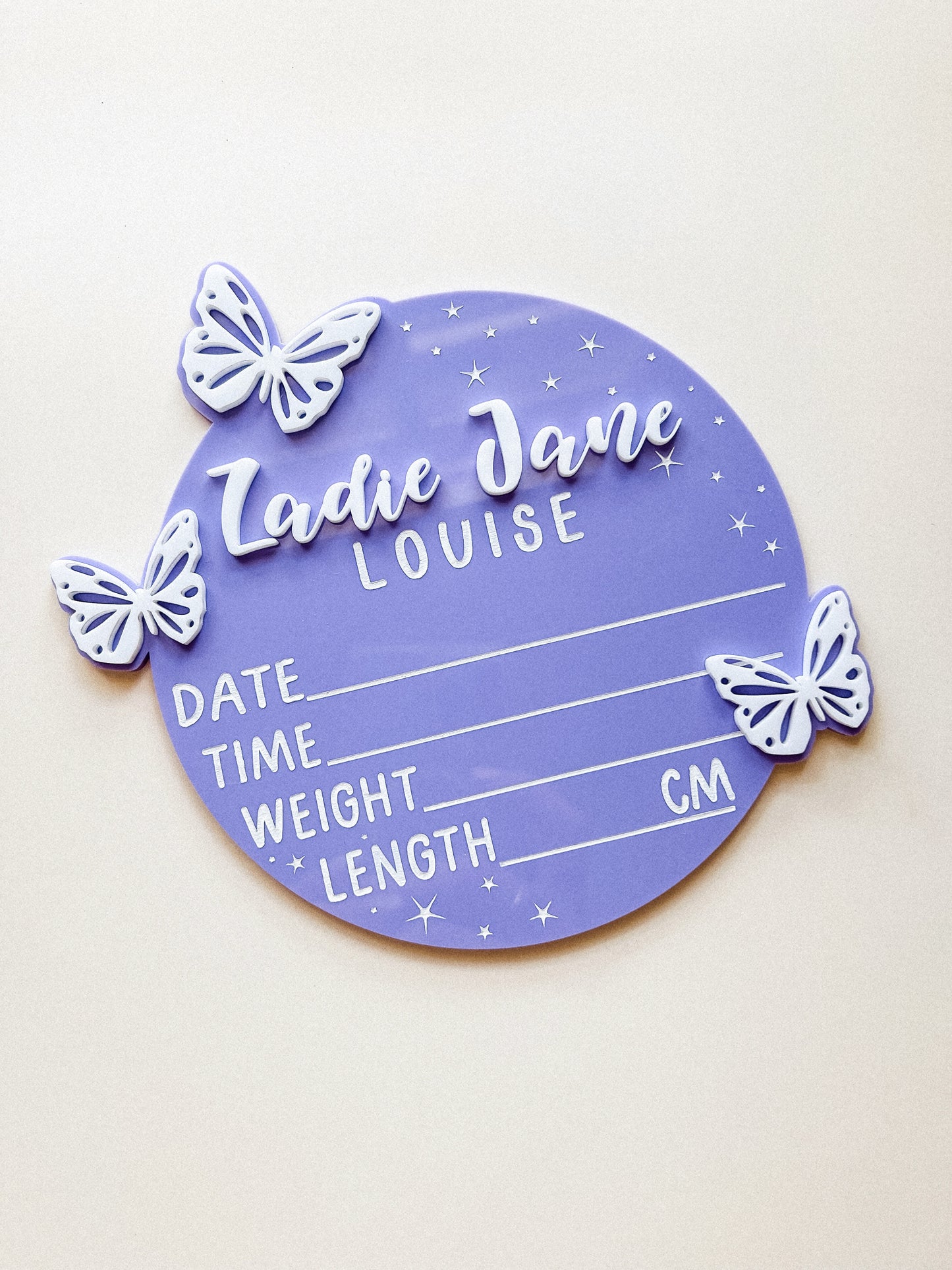Butterfly Announcement Plaque