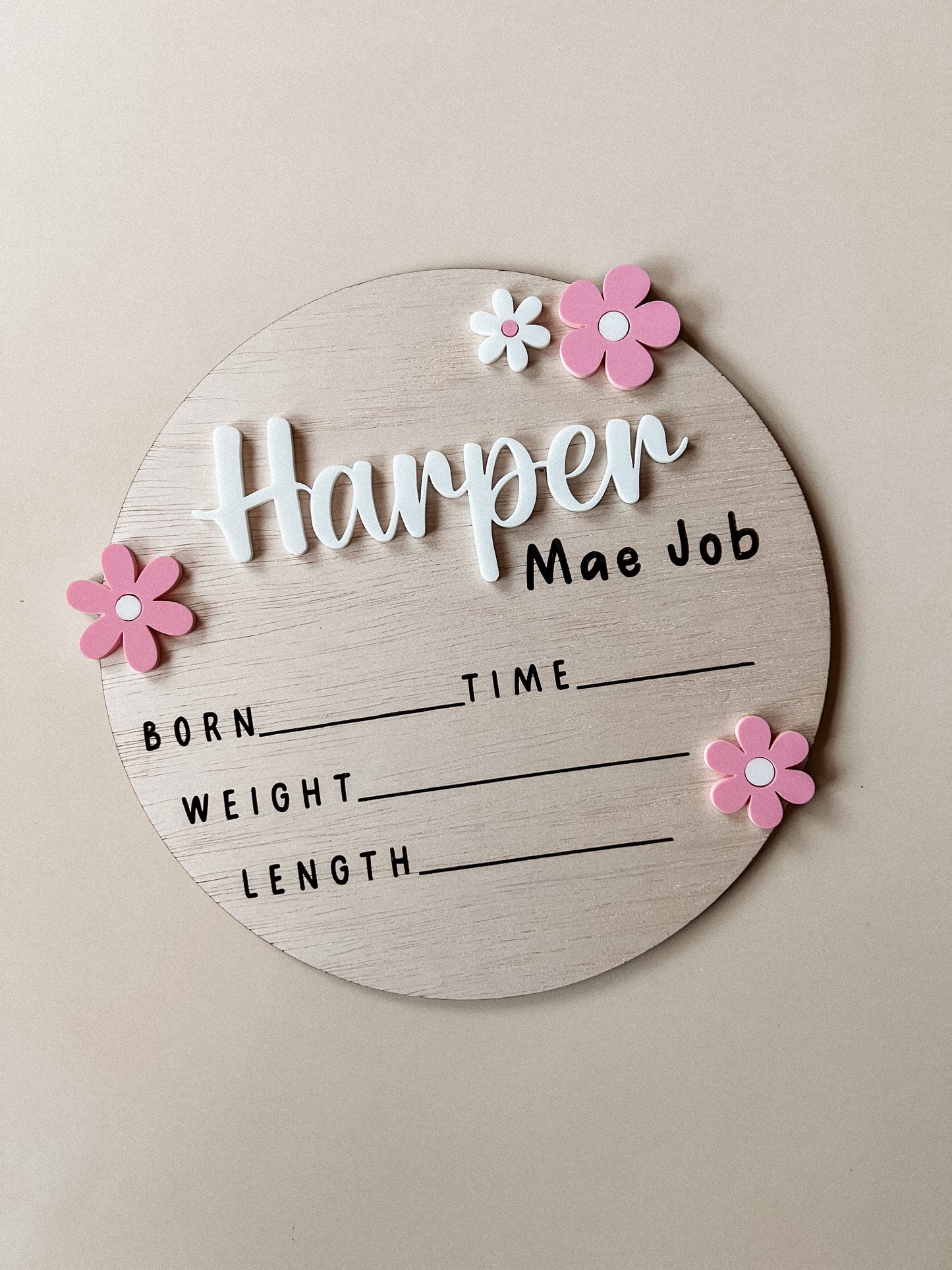 Daisy Announcement Plaque