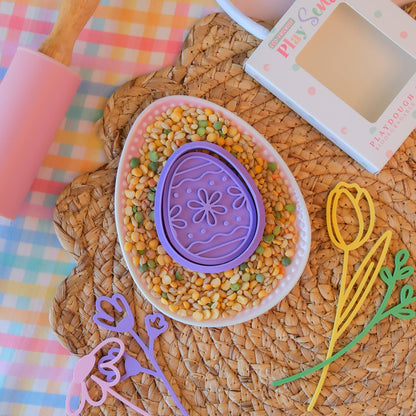 Eco Playdough Stamp | Easter Collection | Flower Easter Egg