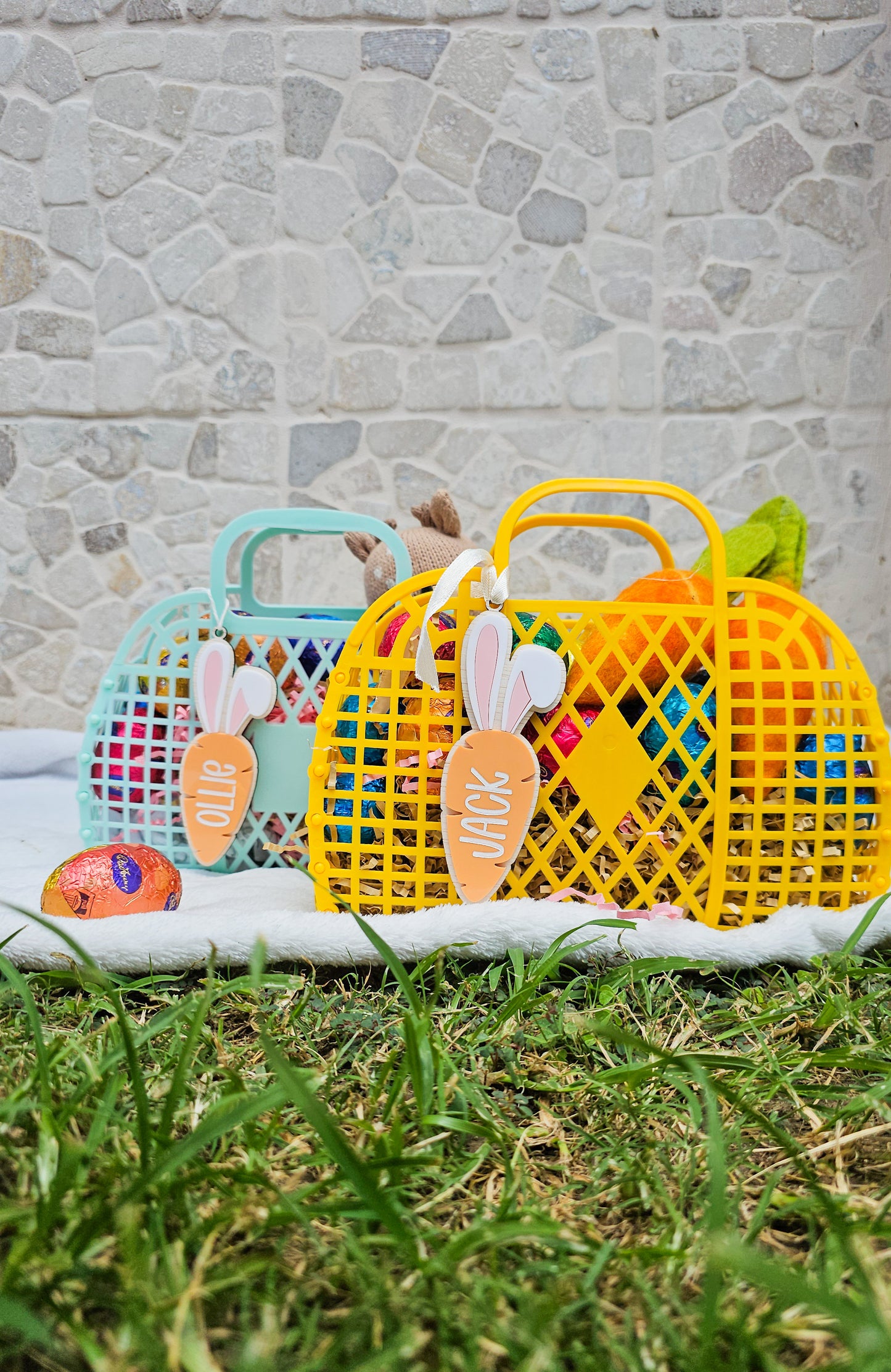 Personalised Easter Jelly Bag & Carrot Tag Set