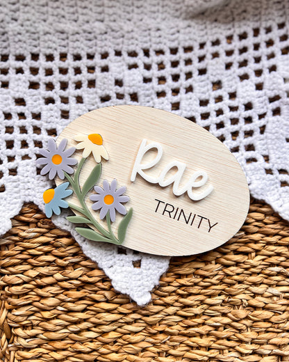 Floral Announcement Plaque