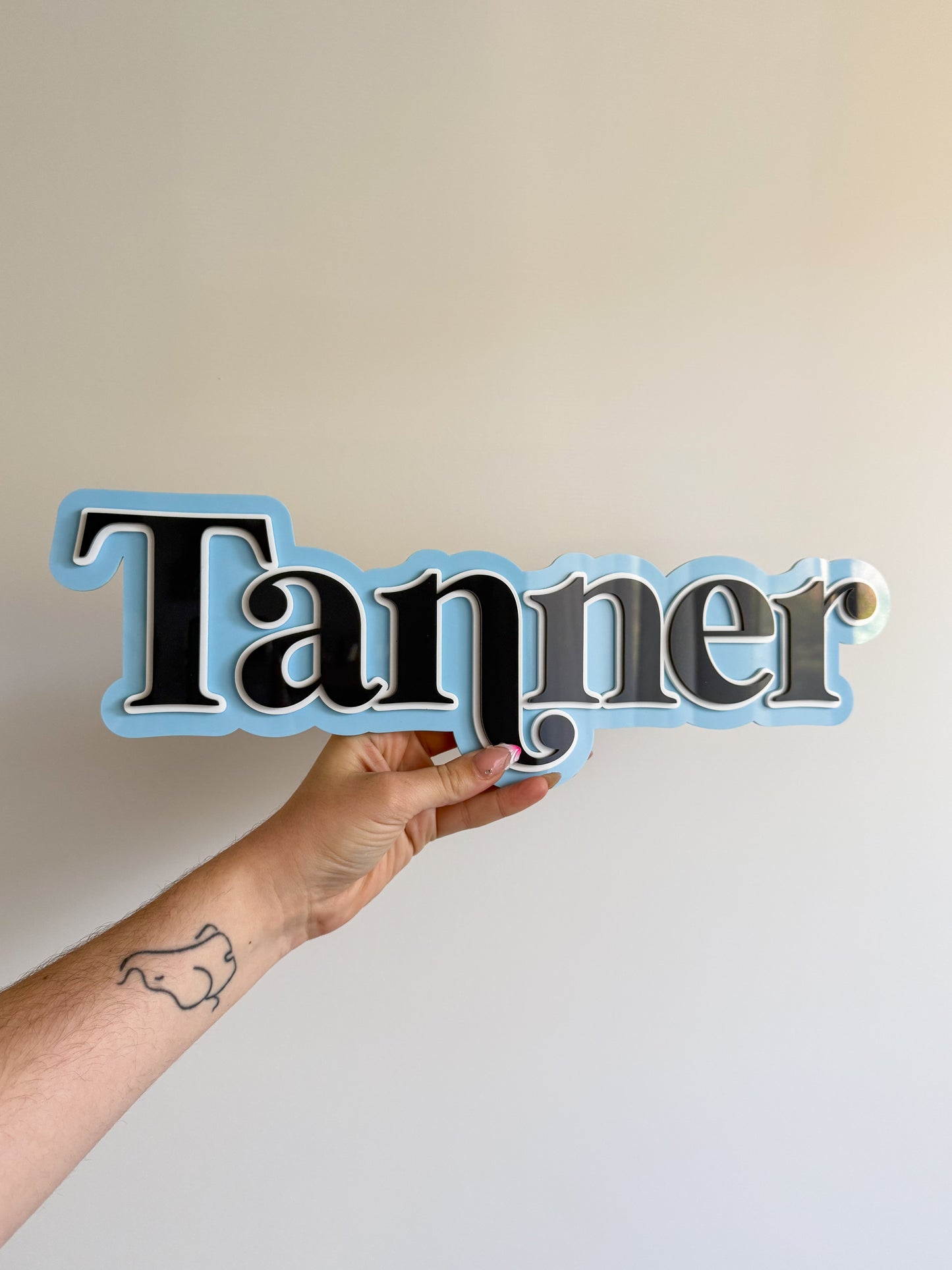 Triple Layer Name Wall Plaque