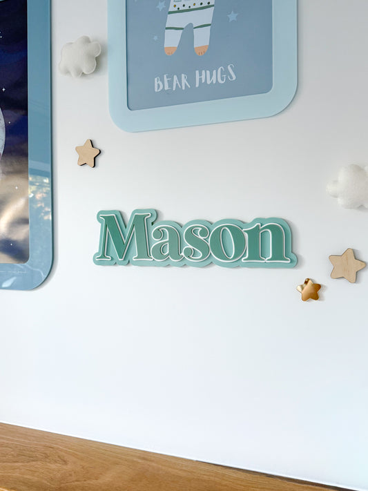 Triple Layer Name Wall Plaque