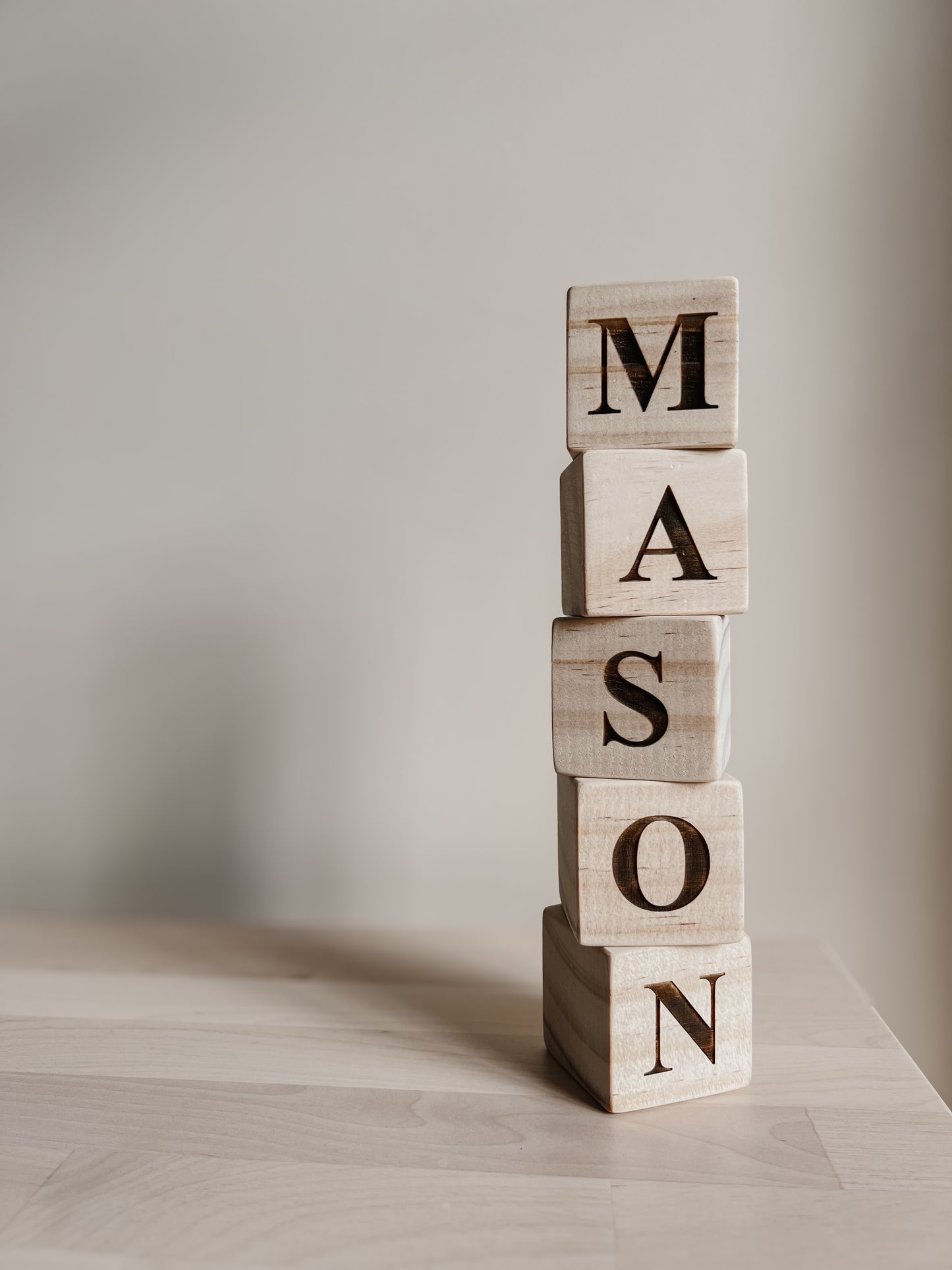 'Mason' Wooden Name Blocks