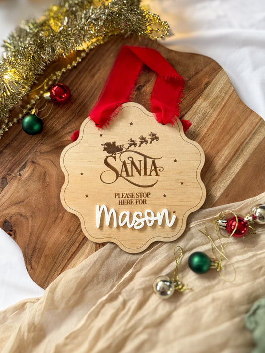 Personalised Santa Stop Here Sign