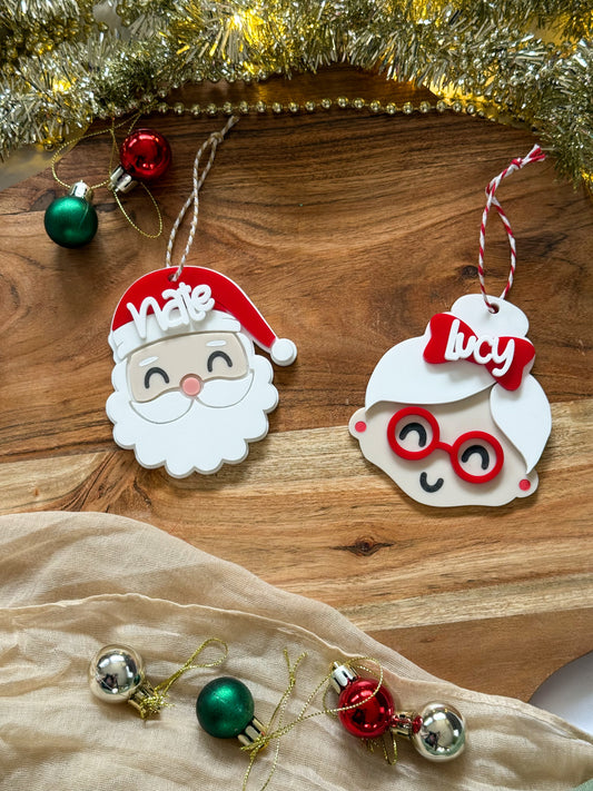Personalised Mr & Mrs Claus Ornament