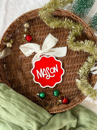 Personalised Wavy Christmas Tag