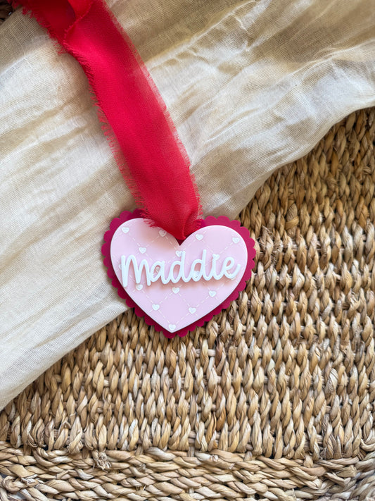 Stitched Hearts Valentine’s Day Basket Tag