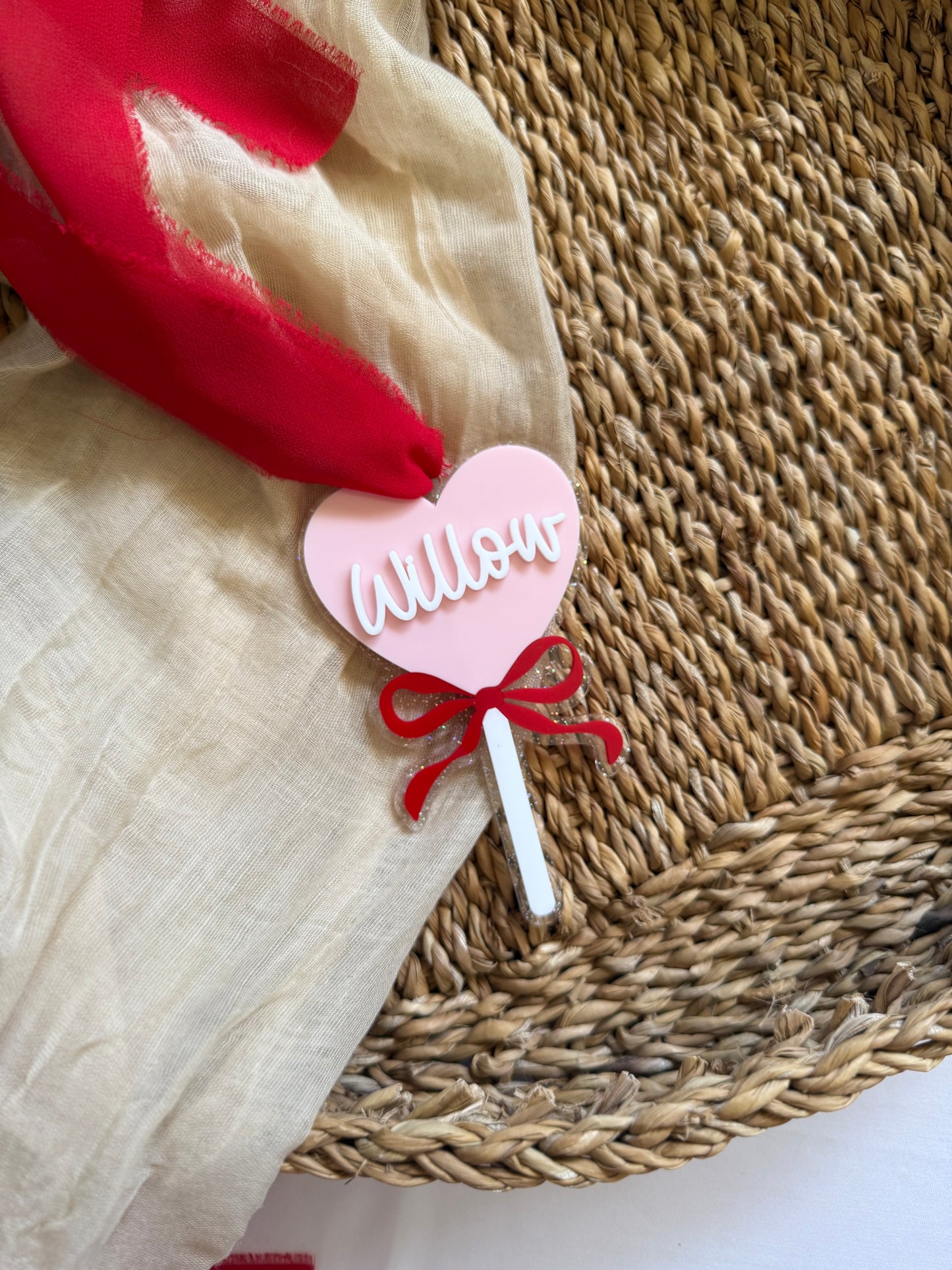 Heart Sucker Valentine’s Day Basket Tag