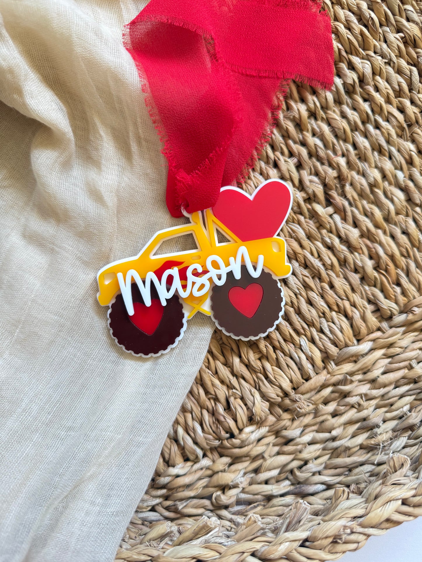 Monster Truck Valentine’s Day Basket Tag