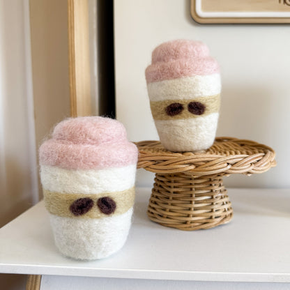 Felt Pink Babycino Takeaway Cups - Set of 2