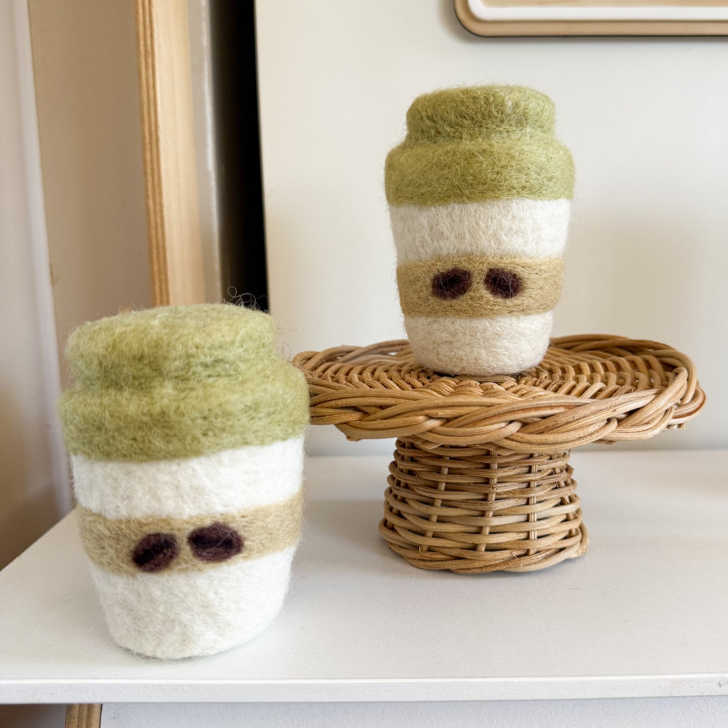 Felt Green Babycino Takeaway Cups - Set of 2