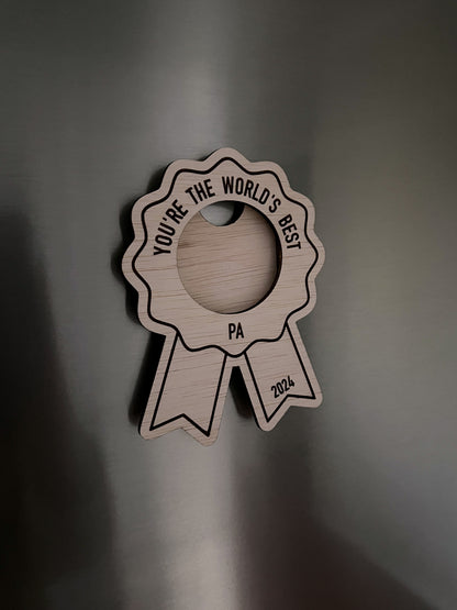 Father's Day - You're The Best Badge Fridge Frame