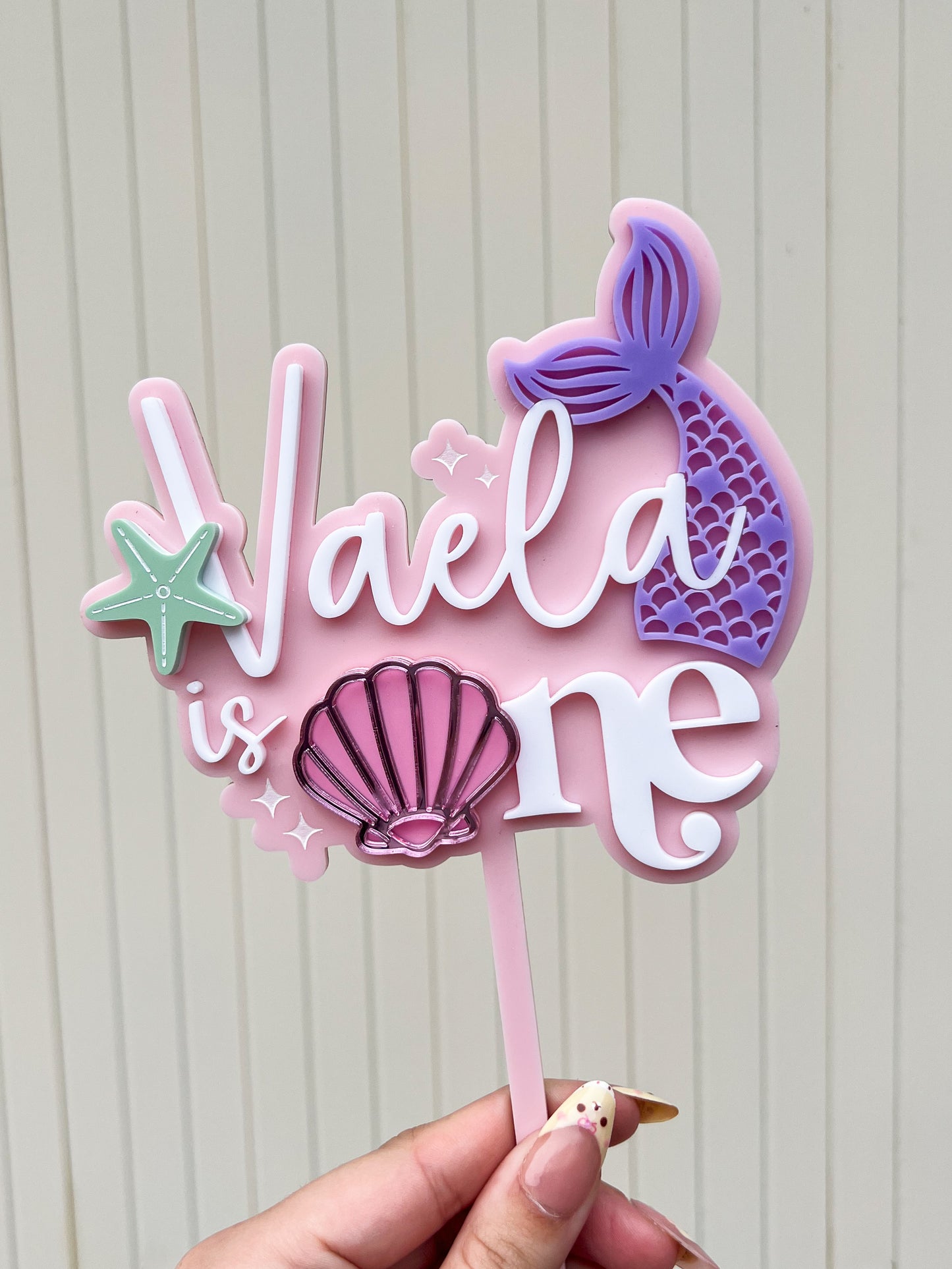 'ONE' Mermaid Theme Cake Topper