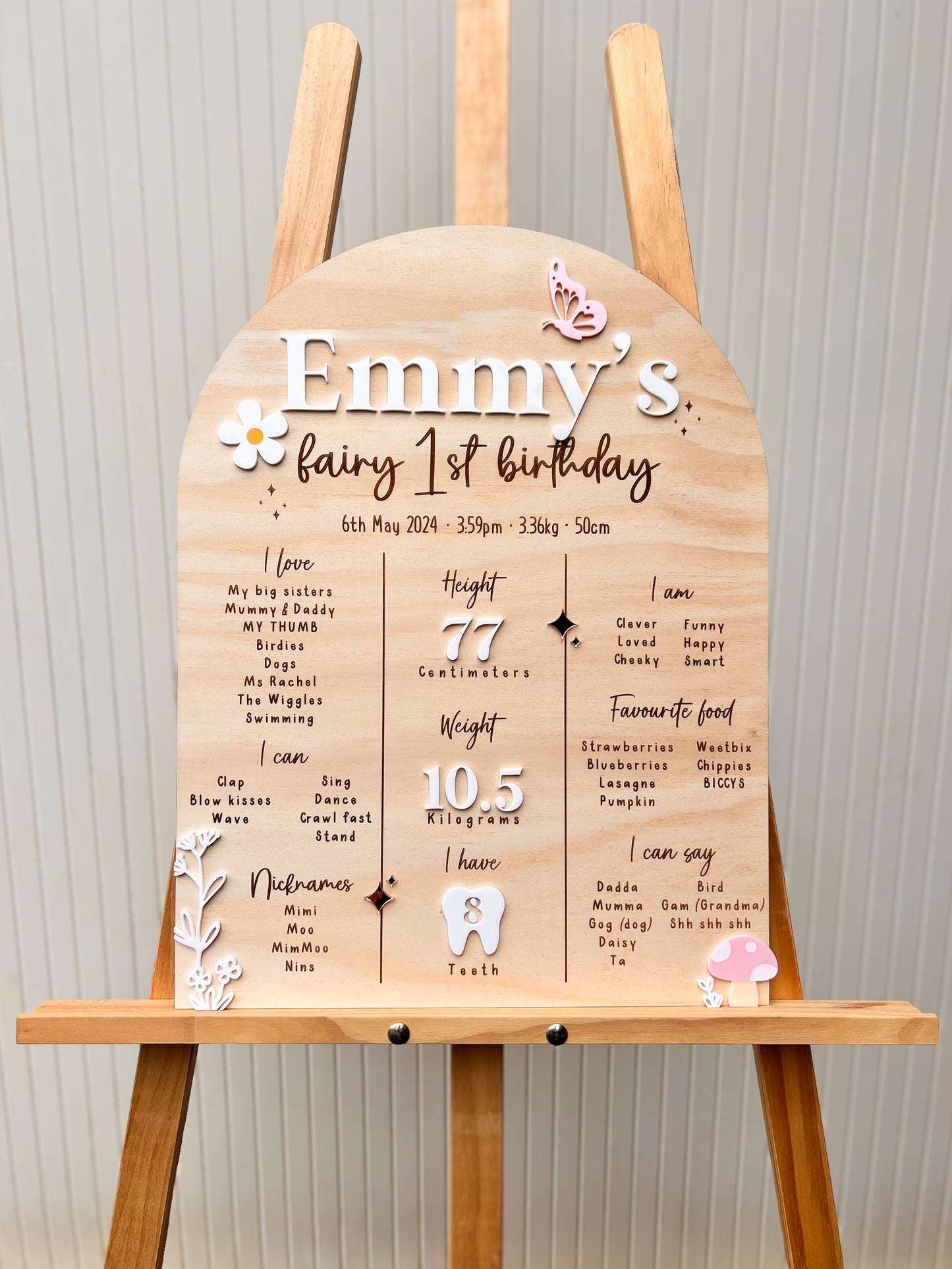 Fairy First Birthday | Birthday Milestone Board