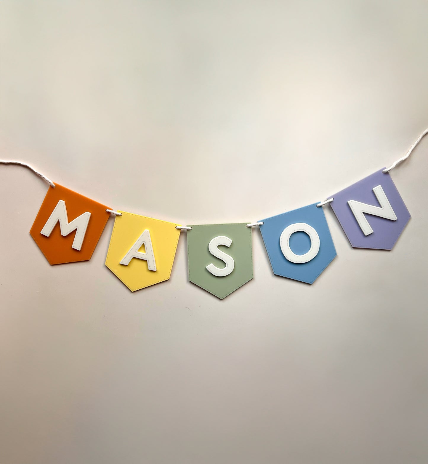 Faux Stitched Acrylic Name Bunting
