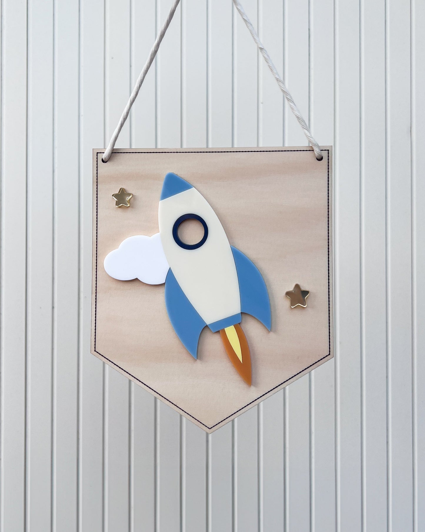 To the Moon - Wooden Wall Banner