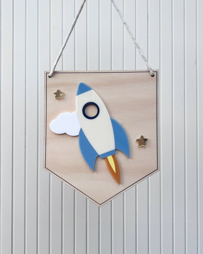 To the Moon - Wooden Wall Banner