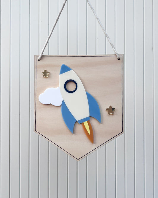 To the Moon - Wooden Wall Banner