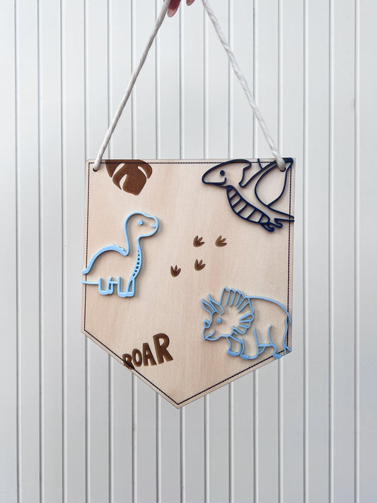 Roarsome Days - Wooden Wall Banner
