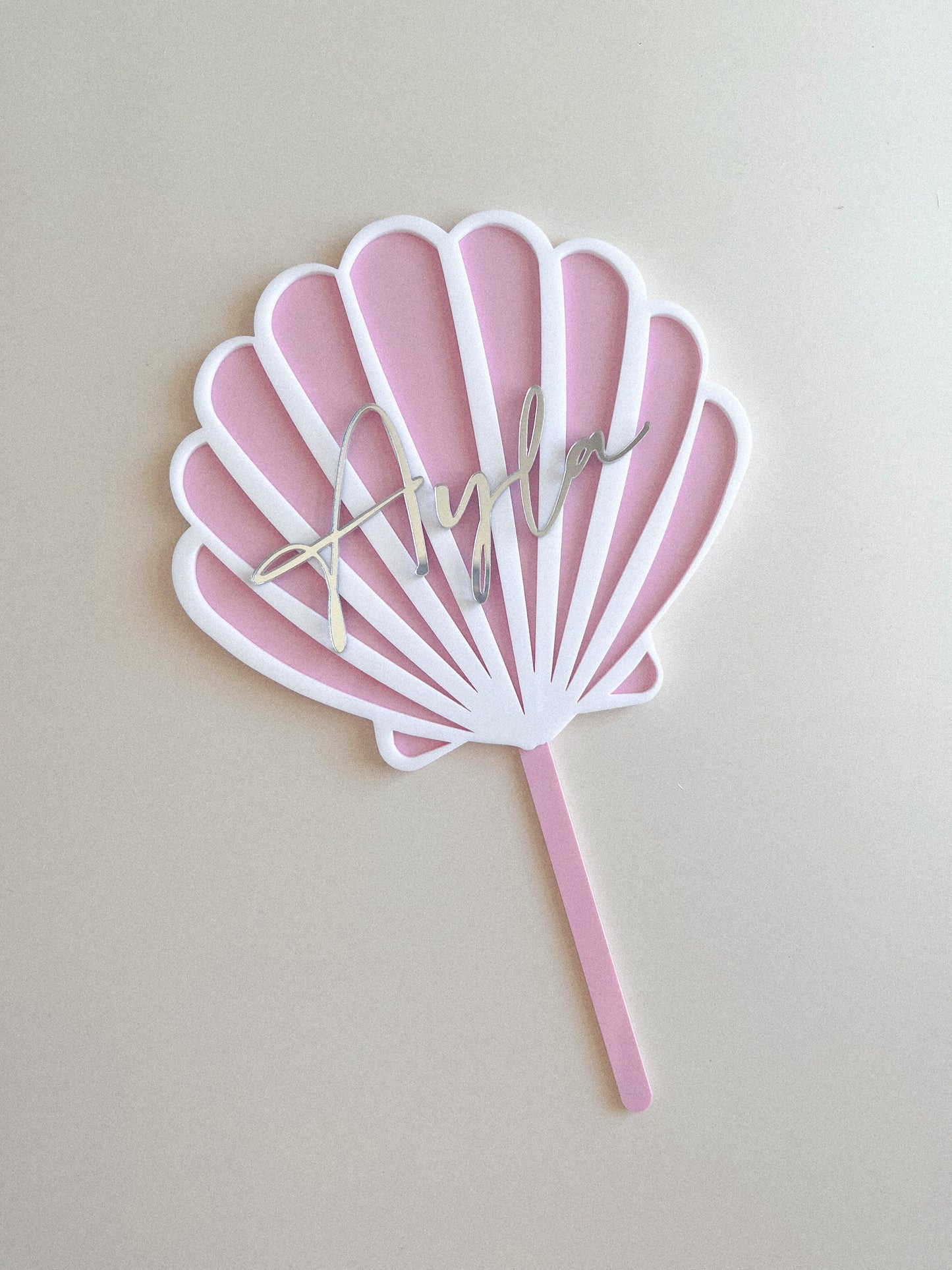 Custom Name Shell Cake Topper