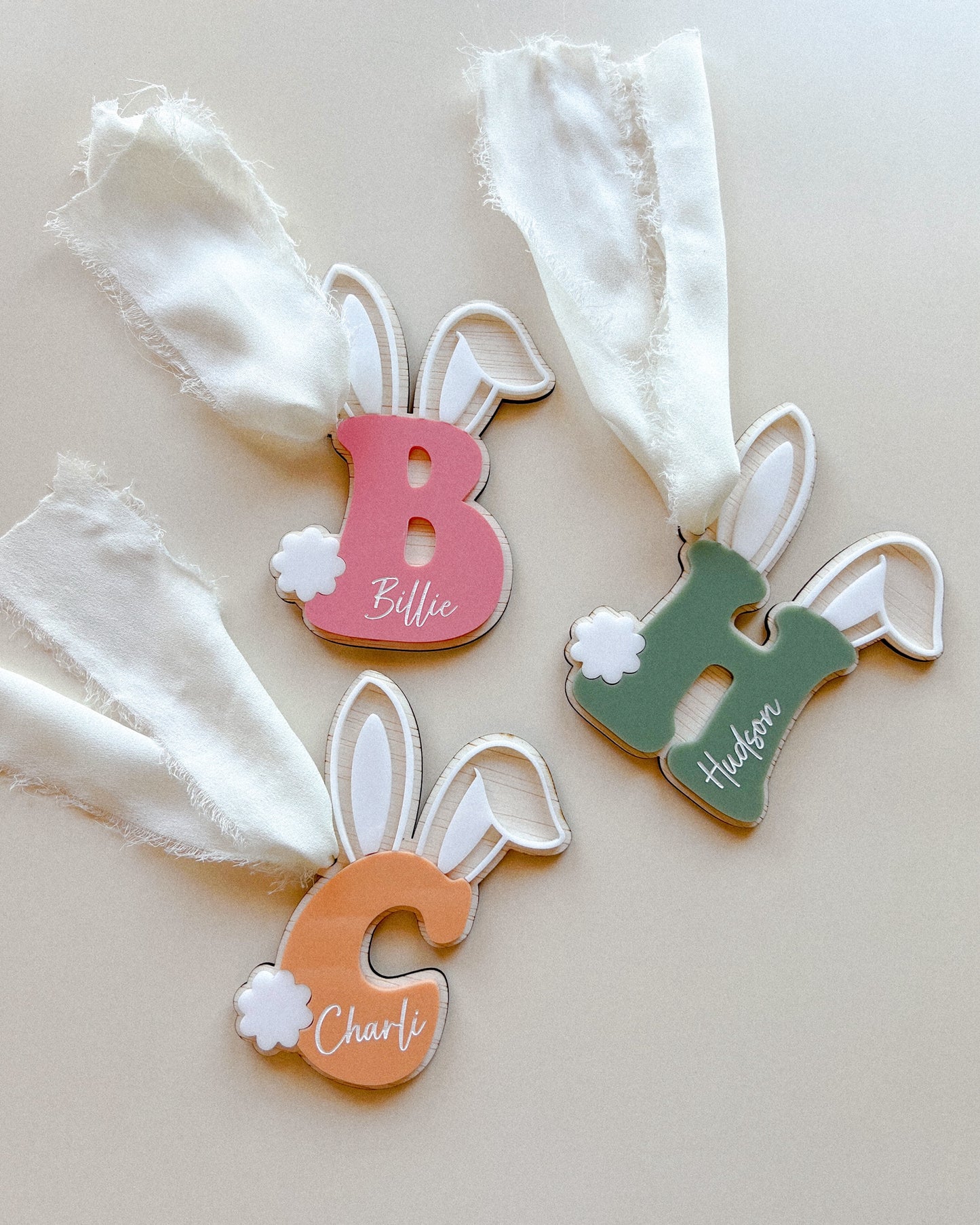 Bunny Letter Tag Ornament