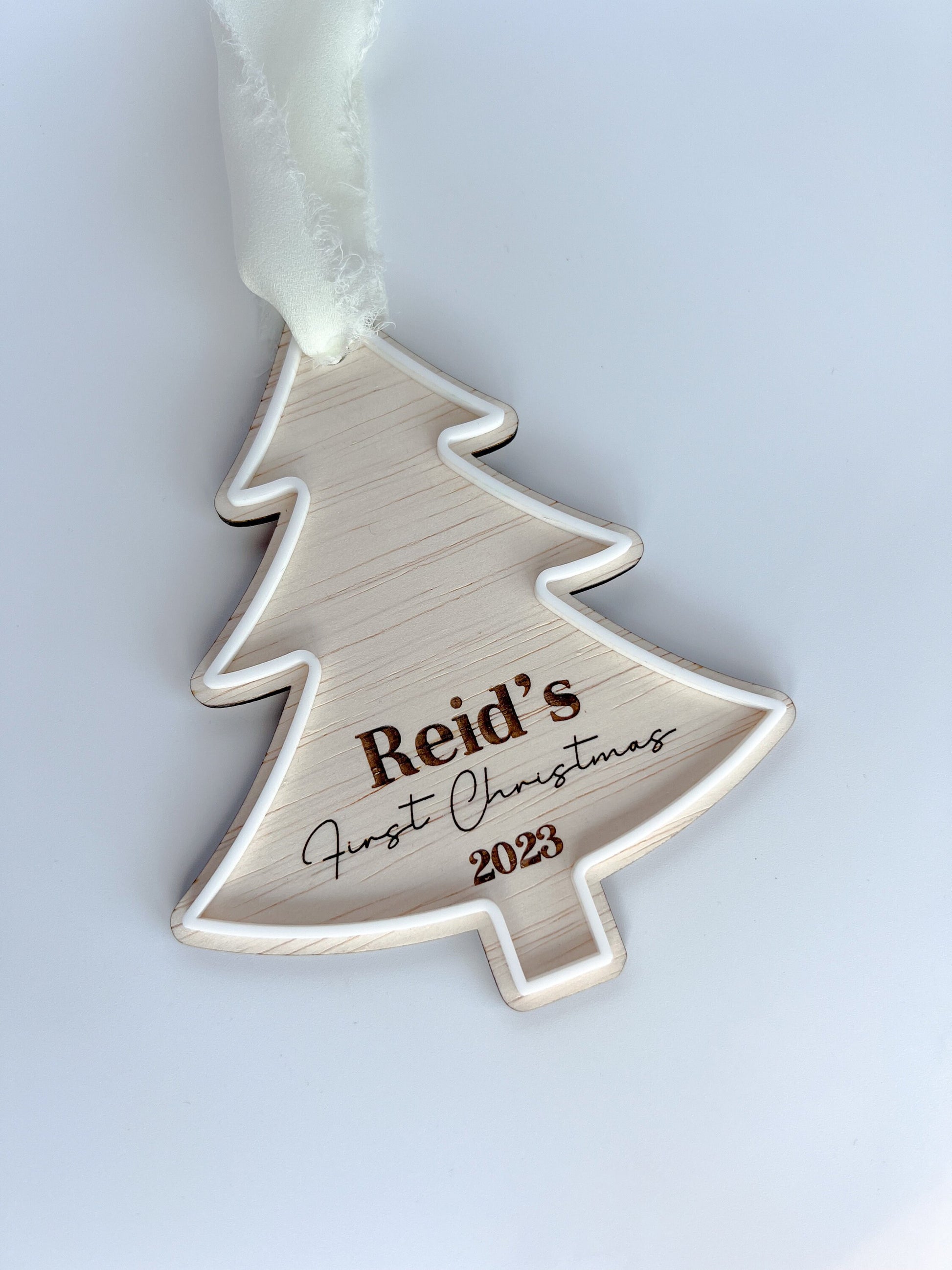 Babies First Christmas | Christmas Ornament | Custom made | Wooden | Reindeer | Santa | Christmas Tree