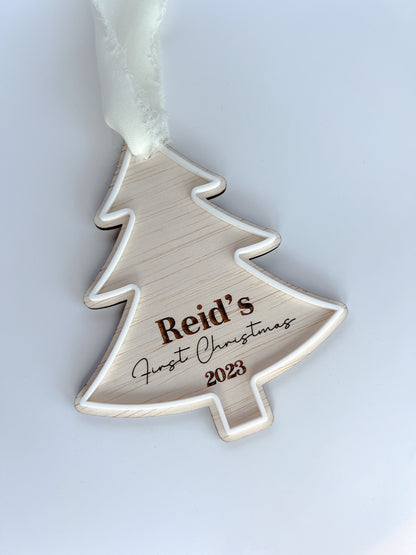 Babies First Christmas | Christmas Ornament | Custom made | Wooden | Reindeer | Santa | Christmas Tree