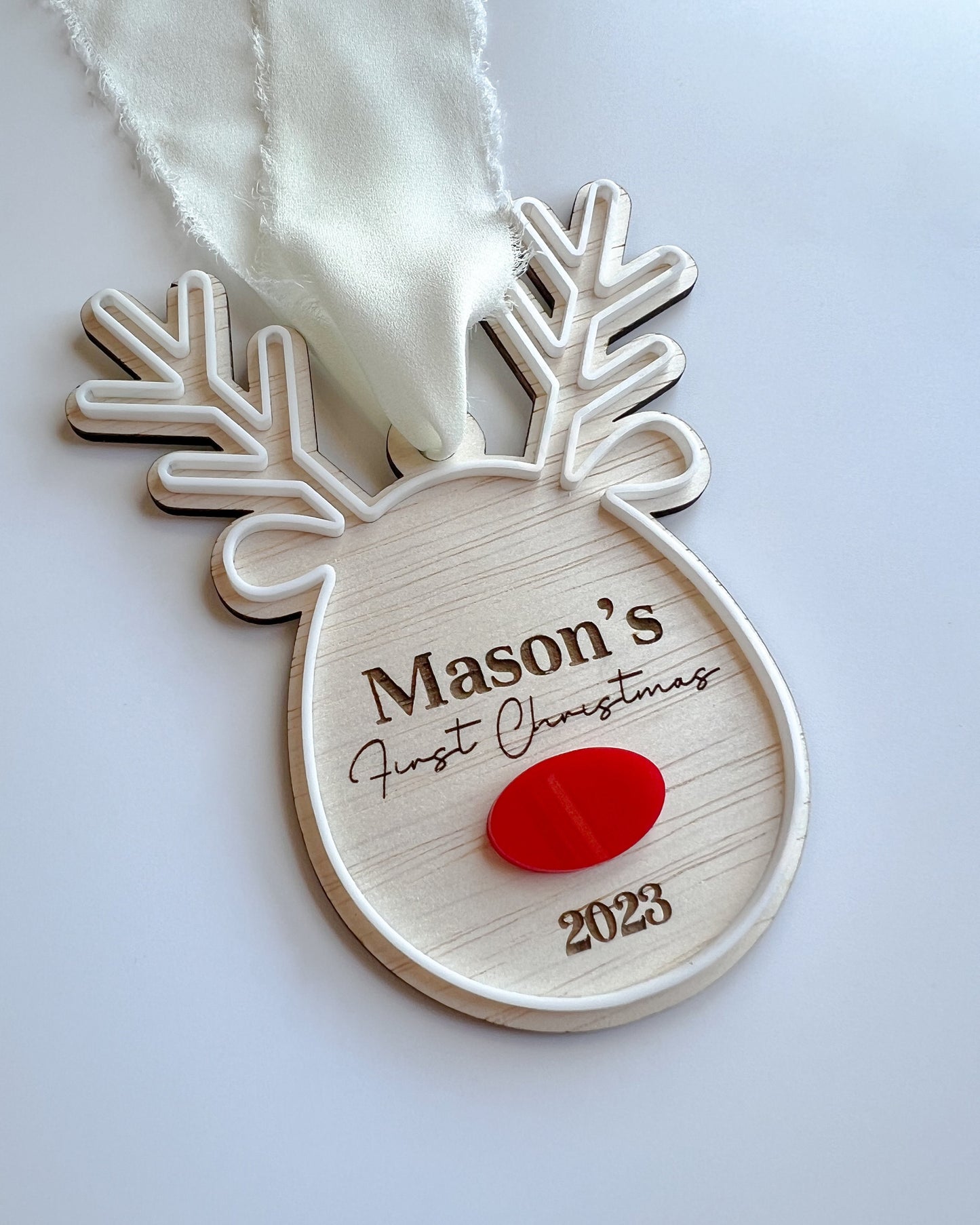 Babies First Christmas | Christmas Ornament | Custom made | Wooden | Reindeer | Santa | Christmas Tree