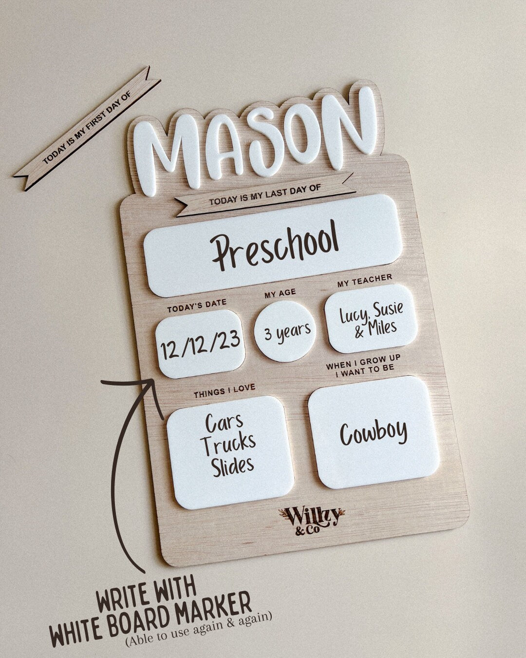 First and Last Day Boards | Back to School Boards | Reusable | Custom Made