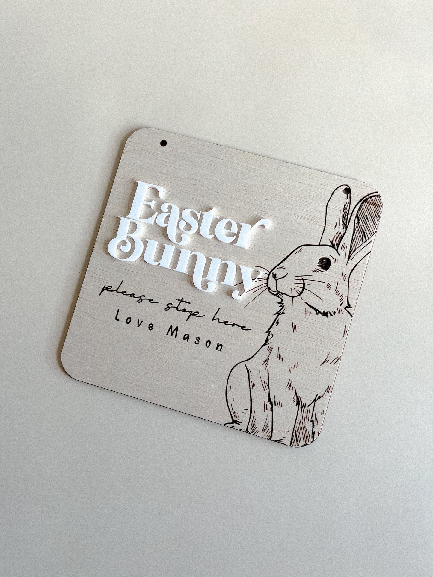 Easter Bunny Please Stop Here Sign | Personalised | Custom Made